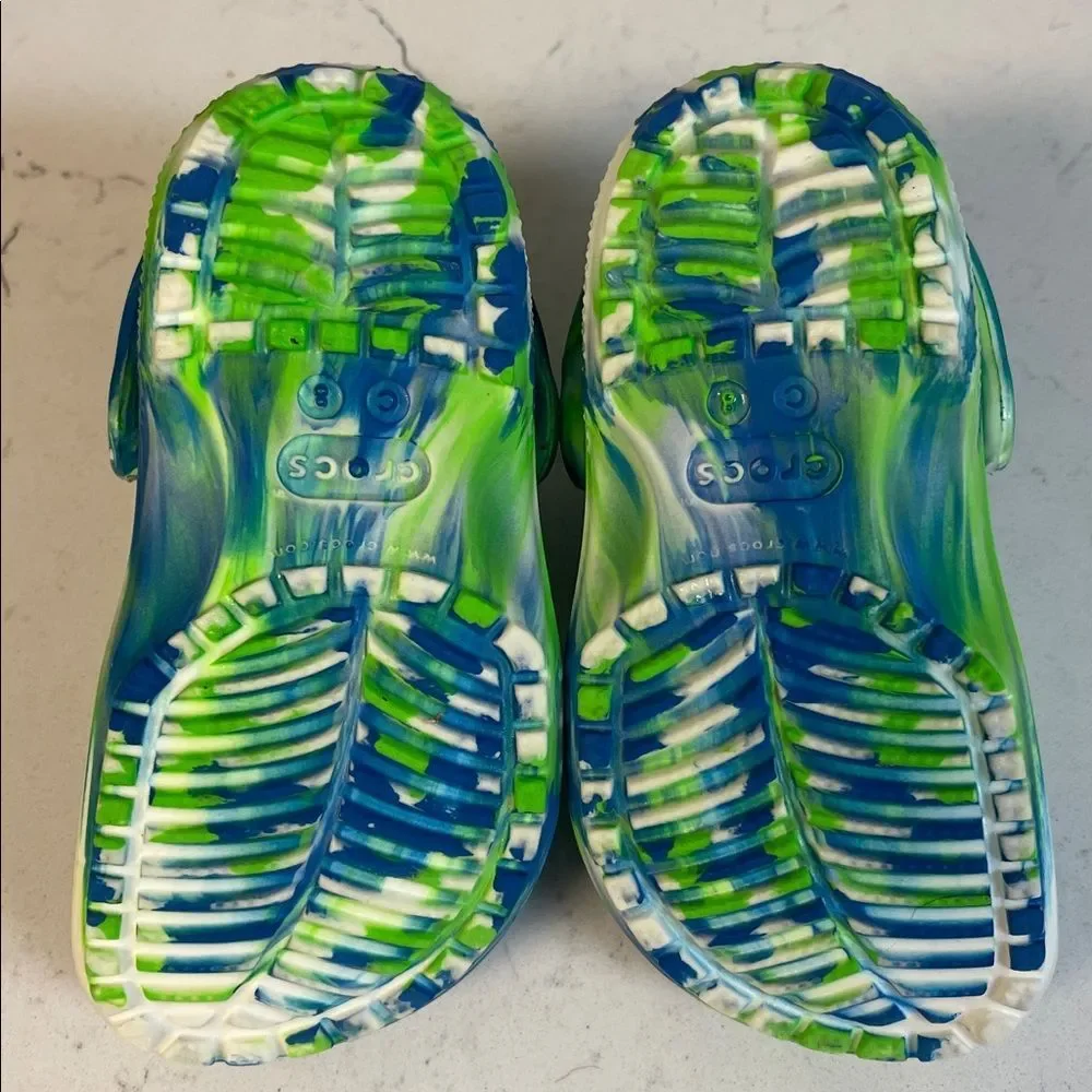 Crocs Kids Classic Glow-in-the-Dark Marbled Clogs 